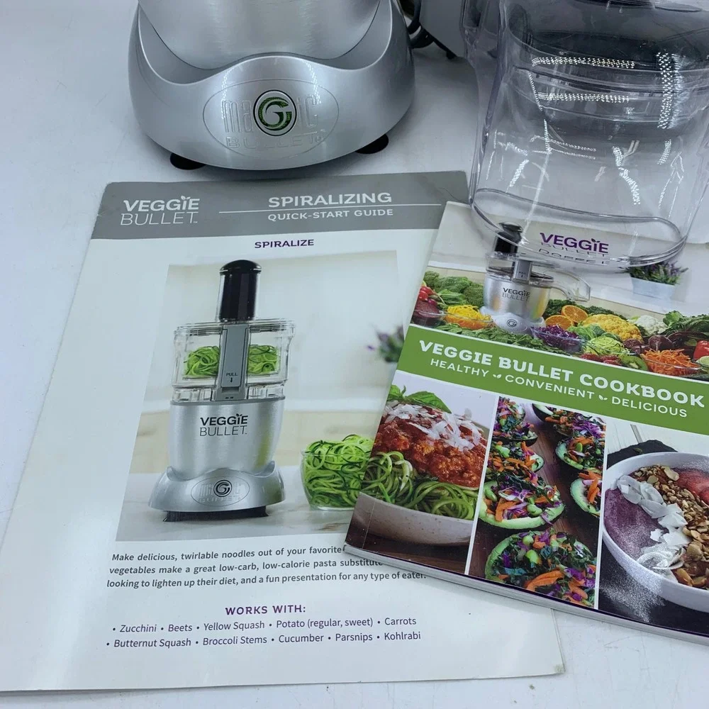 Veggie Bullet VB-101 Electric Spiralizer Food Processor Complete Manuals Tested